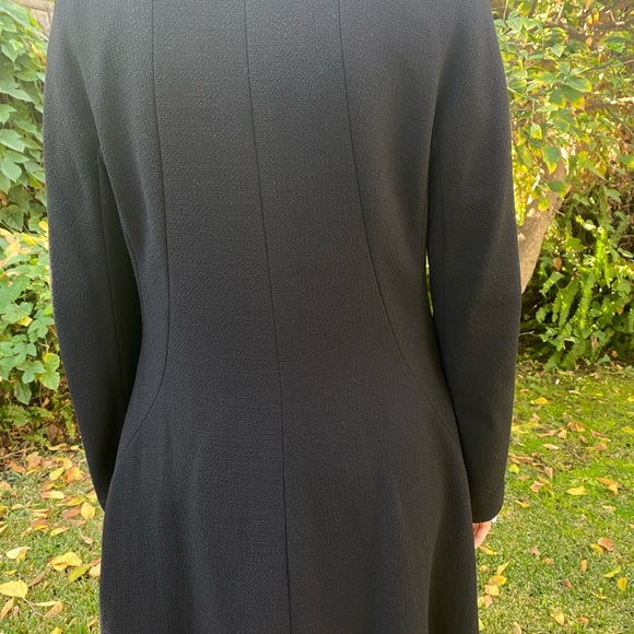 Moschino Vintage Black Wool Crepe Maxi Coat - Picture 8 of 14